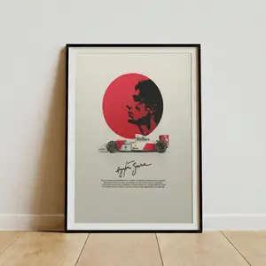 Ayrton Senna McLaren MP4/8 F1 Poster, Minimalist Racing Art B