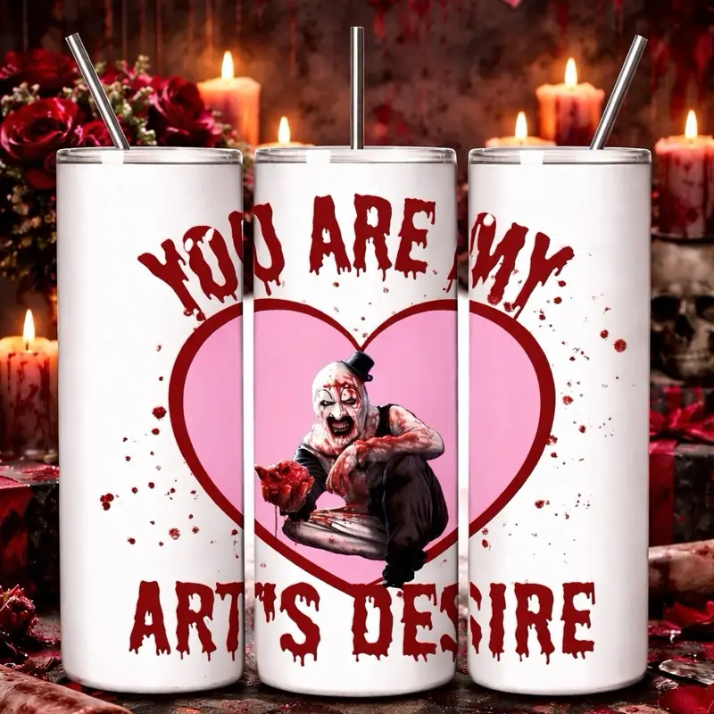 Art The Clown Stylish Insulated Water Bottle - Terrifier Horror Slasher Movie Themed Drinkware, Portable Leak-Proof Double Wall Beverage Mug, Washable Reusable Kitchenware Cup