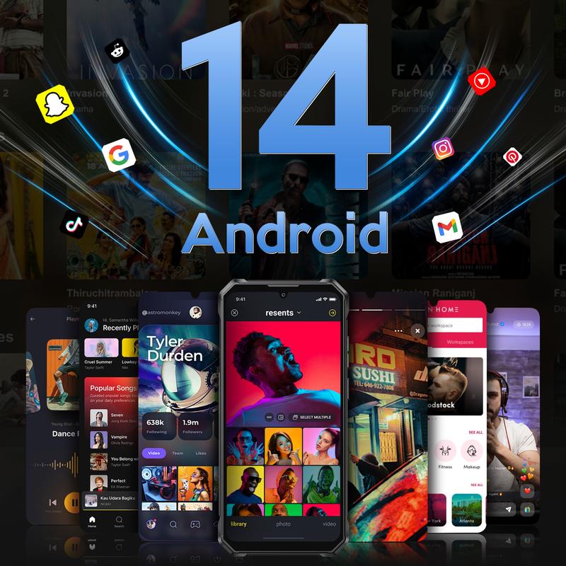 FOSSIBOT F105 Rugged Phone Unlocked 10300mAh Battery Cell 6.74" HD+Display 12GB RAM/64GB ROM 20MP Camera 4G Dual SIM Android 14 Waterproof IP68/IP69K Outdoorfun (NOT Compatible with AT&T, Cricket, and Verizon)