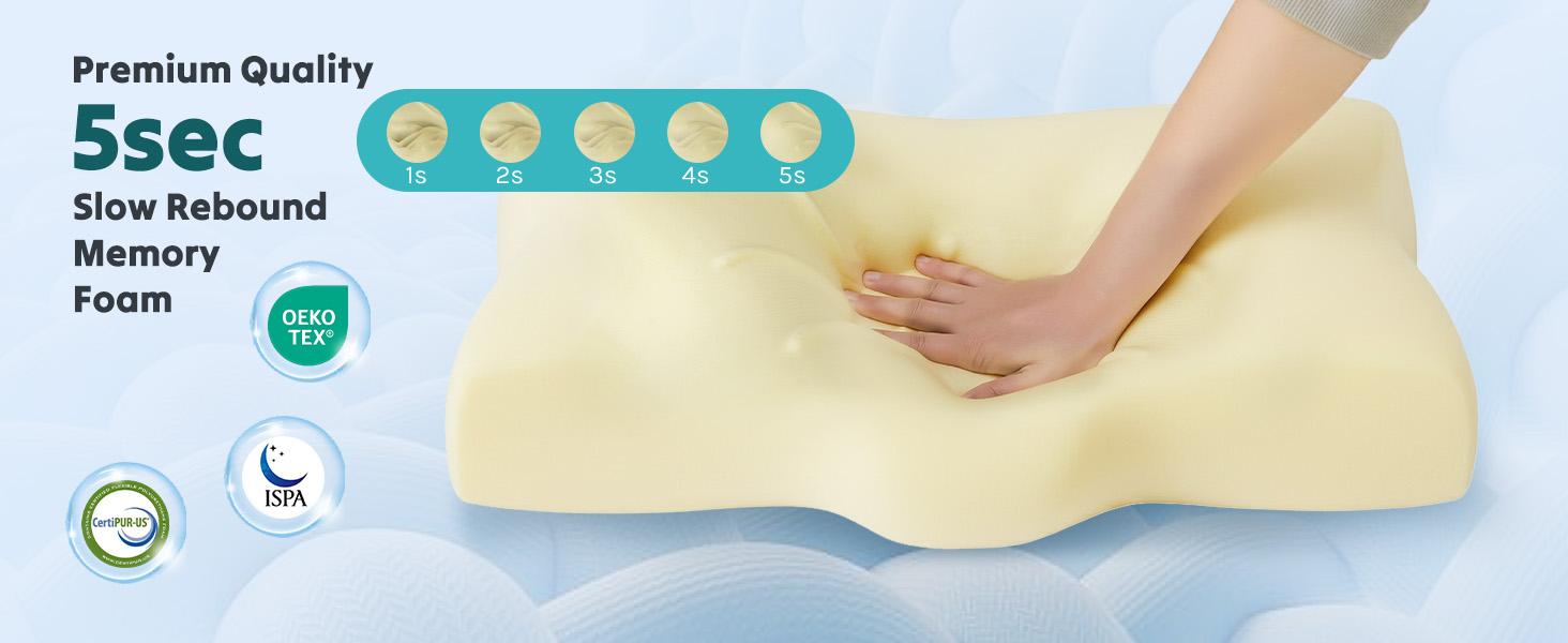 Soft Memory Foam Neck Pillow for Comfortable Sleep All Night