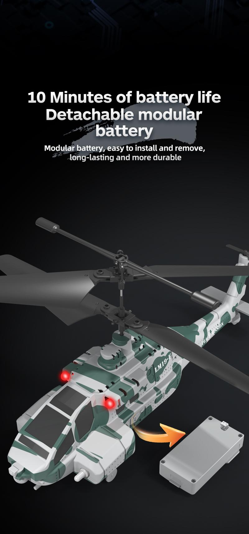 BRRRRT Multifunctional Remote-Controlled Helicopter with Firing Projectiles Six-axis Gyroscope One-touch Takeoff Landing Speed Adjustment Extended-range 2.4G Remote Control Stationary Hovering LED Lighting Effects Perfect Christmas Gift for Children