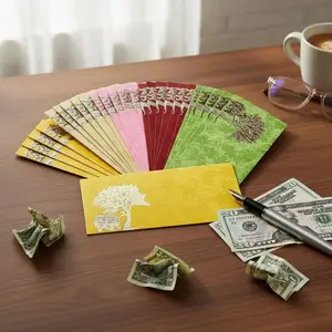 Elegant Shagun Gift Envelopes | Doli on Elephant Design | Assorted Colors for Diwali, Rakhi, Weddings | Luxurious Cash Holder