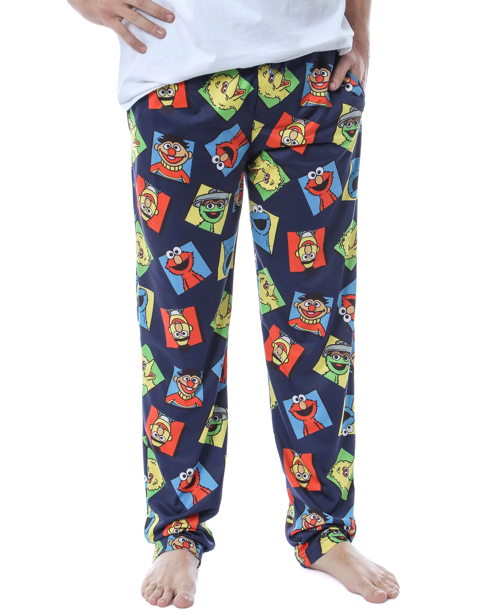 Sesame Street Men's Cookie Monster Elmo Big Bird Oscar The Grouch Big Bird Bert Ernie Lounge Sleep Pajama Pants
