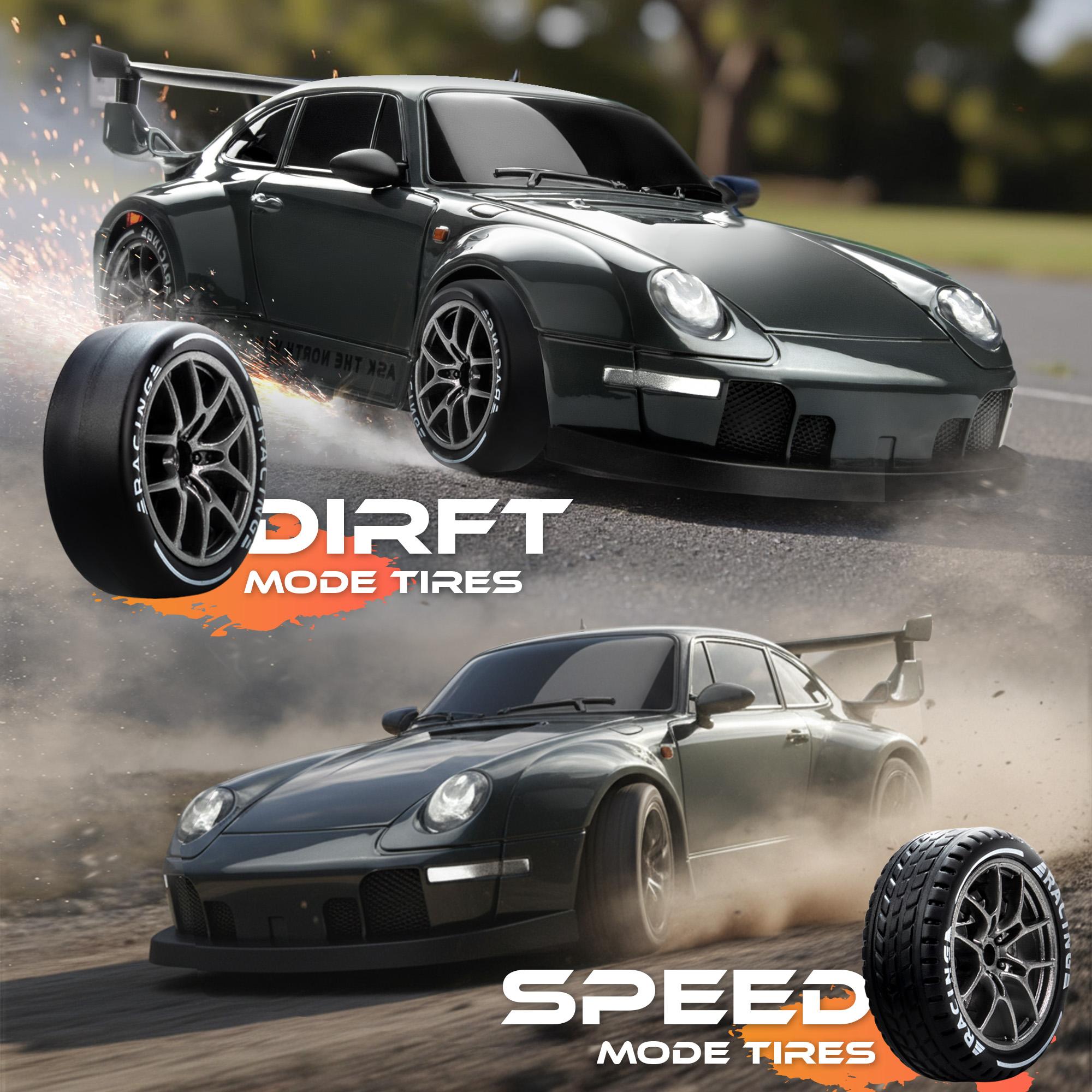 【RC-Kid's Gifts】2.4GHz Remote Control Car, 1:24 Scale RC Drift Car,4WD Racing Car With 2 Rechargeable Batteries & LED Lights,Remote Control Mode Easy for Kids & Beginners,Compact Portable Design,Fun Indoor & Outdoor Play Gift #Toys Gift Preferred Fro Kids