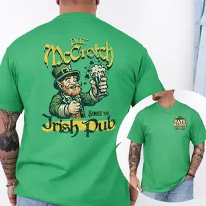 St. Patrick’S Day Irish Pub T Shirt, Vintage Leprechaun Beer Graphic, “Pat Mccrotch Irish Pub” Shirt, For Men And For Women, Unisex Short Sleeve Tee