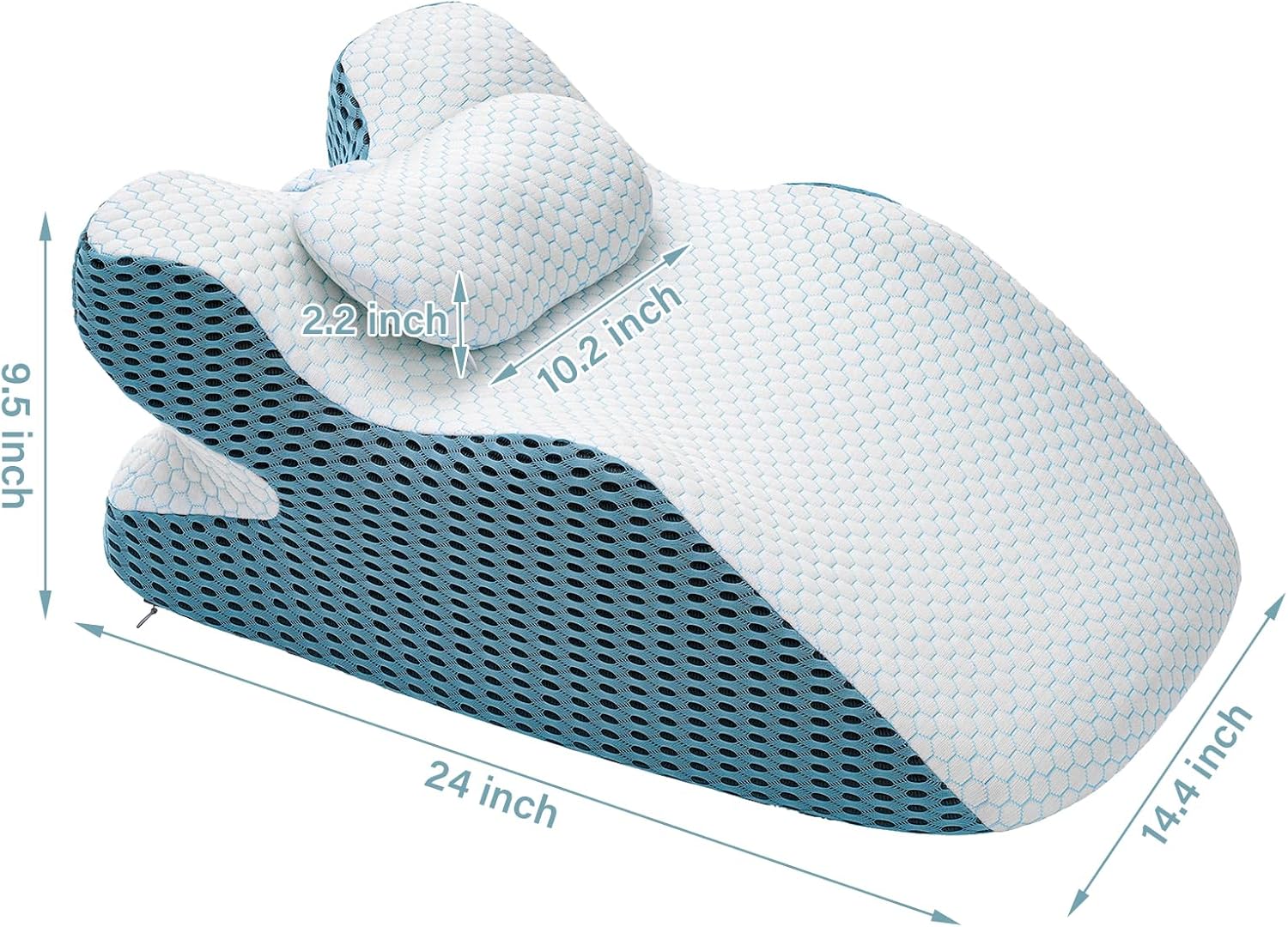 Wedge Pillow, Pillow Wedge with Small Support Pillow Ergonomic Memory Foam Wedge Pillow for Female, Comfortable Wedge Pillow for Neck and Back, Small Wedge Pillow for Sleeping Reading Back Pain Relief(Suitable for people weighing 100-250IB)