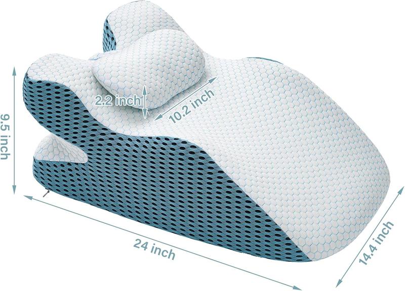 Wedge Pillow, Pillow Wedge with Small Support Pillow Ergonomic Memory Foam Wedge Pillow for Female, Comfortable Wedge Pillow for Neck and Back, Small Wedge Pillow for Sleeping Reading Back Pain Relief(Suitable for people weighing 100-250IB)