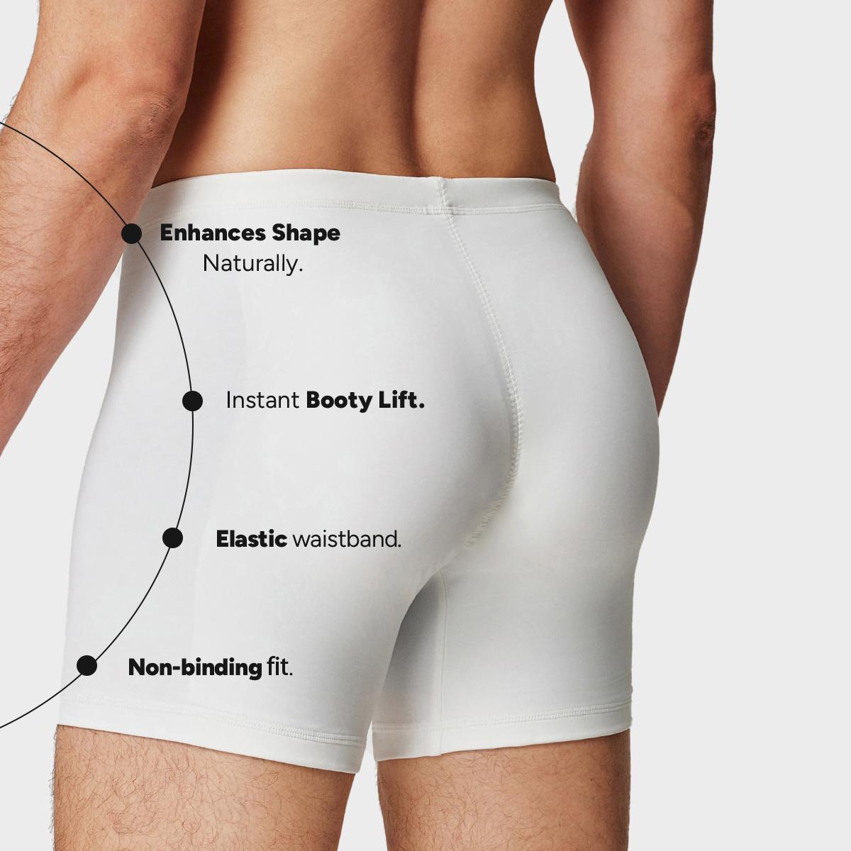 【Nebility】Men’s 3D Butt Lift Enhancing Padded Boxer Briefs with Removable Hip Pads, Seamless Compression Shapewear Underwear, High Elastic Waistband, 4-Way Stretch Breathable Fabric for Tummy Control & Daily Support,Moisture-Wicking,Menswear, Personalized