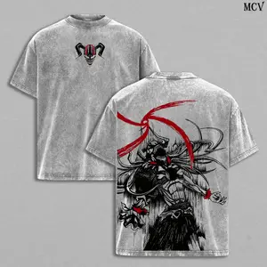 Ichigo Kurosaki Bleach Tee & Hoodie Washed – Vintage Oversized Heavy Cotton Anime Manga Hoodie & T-Shirt, Double Printed Retro Unisex Streetwear Graphic Top, Soul Reaper Bankai Edition, Japanese Anime Merch
