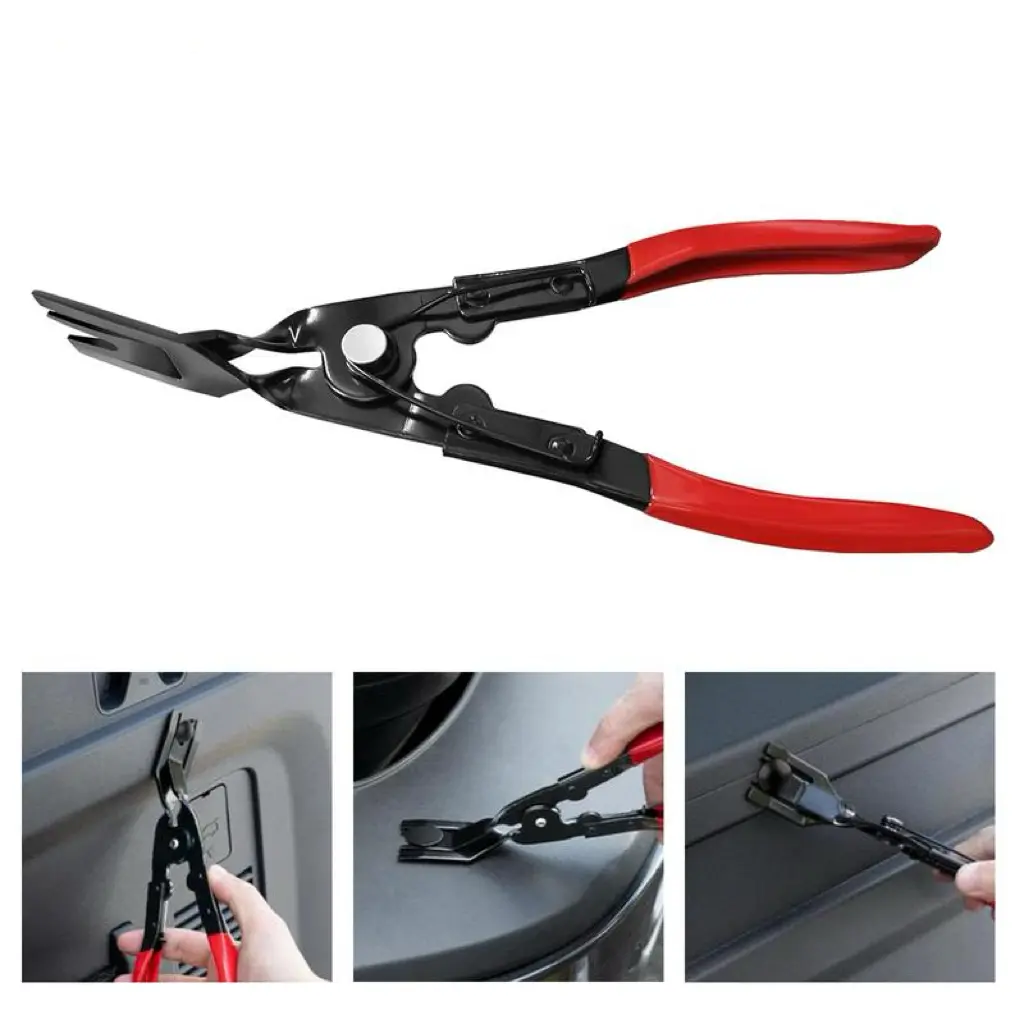 Podofo Automotive Push Pin Pliers - 24cm/9.45 inch High Quality Materials Trim Clip Removal Tool, Spring-Equipped for Plastic Rivets, Door Panel Retainer Removal