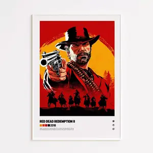 [Sale up to 50%] Red Dead Redemption 2 (2018) Video Game Art Poster Posters (NO FRAME) (No Frame)