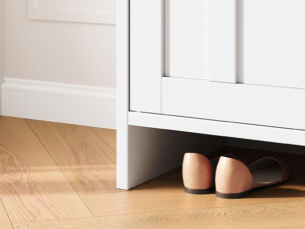 HOOBRO Shoe Cabinet, Large-Capacity Farmhouse Shoe Storage Cabinet, Multifunctional Freestanding Shoe Organizer with Adjustable Shelves, for ** Pairs of Shoes, for Living Room, Bedroom, Hallway, Entrance, Dorm, White