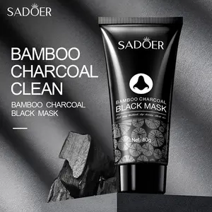 SADOER Bamboo Charcoal Deep Cleansing  BlackHeads and Dirt Removal Black Mask Mud