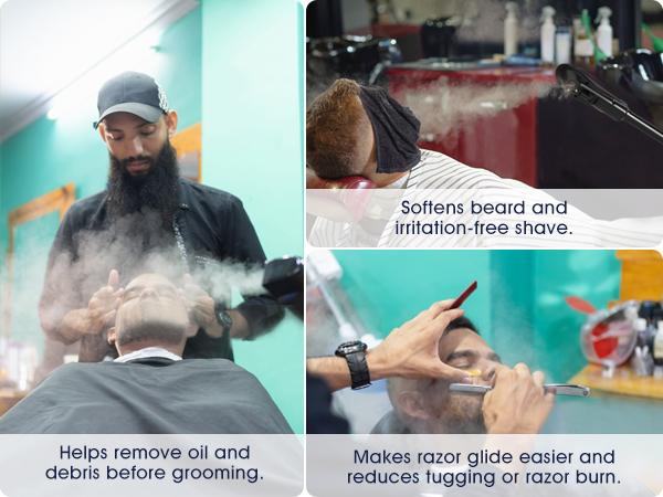 Black Facial Steamer Professional Barber Face Steamer for Shaving & Skin Care for Barbershop Salon Spa Use Versatile Tool for Grooming and Skincare