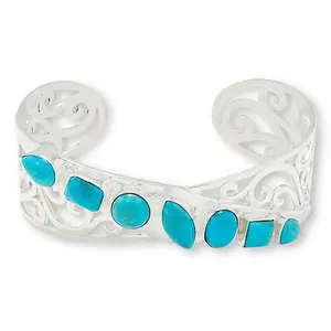 Mine Finds by Jay King Gallery Collection Peruvian Turquoise Scroll Cuff Bracelet