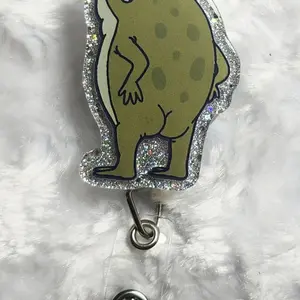 Frog with a booty Badge Reel