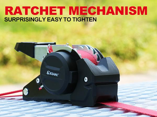 EZARC Heavy Duty 1"x10' (25mm x 3m) Retractable Ratchet Tie-Down Straps, Effortless Tightening, Anti-Snap, Professional Grade, Safe Use, Husband/Father Gift Giving,