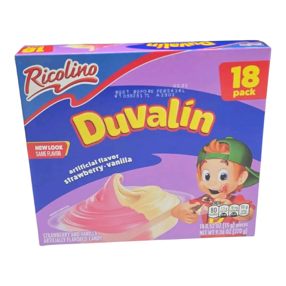 Ricolino Dulvalin hazelnut strawberry(avellana y fresa) 18 pieces net wt 9.36-oz (270g) Mexican candy pick your flavor 4 different flavors Chocolate Snack