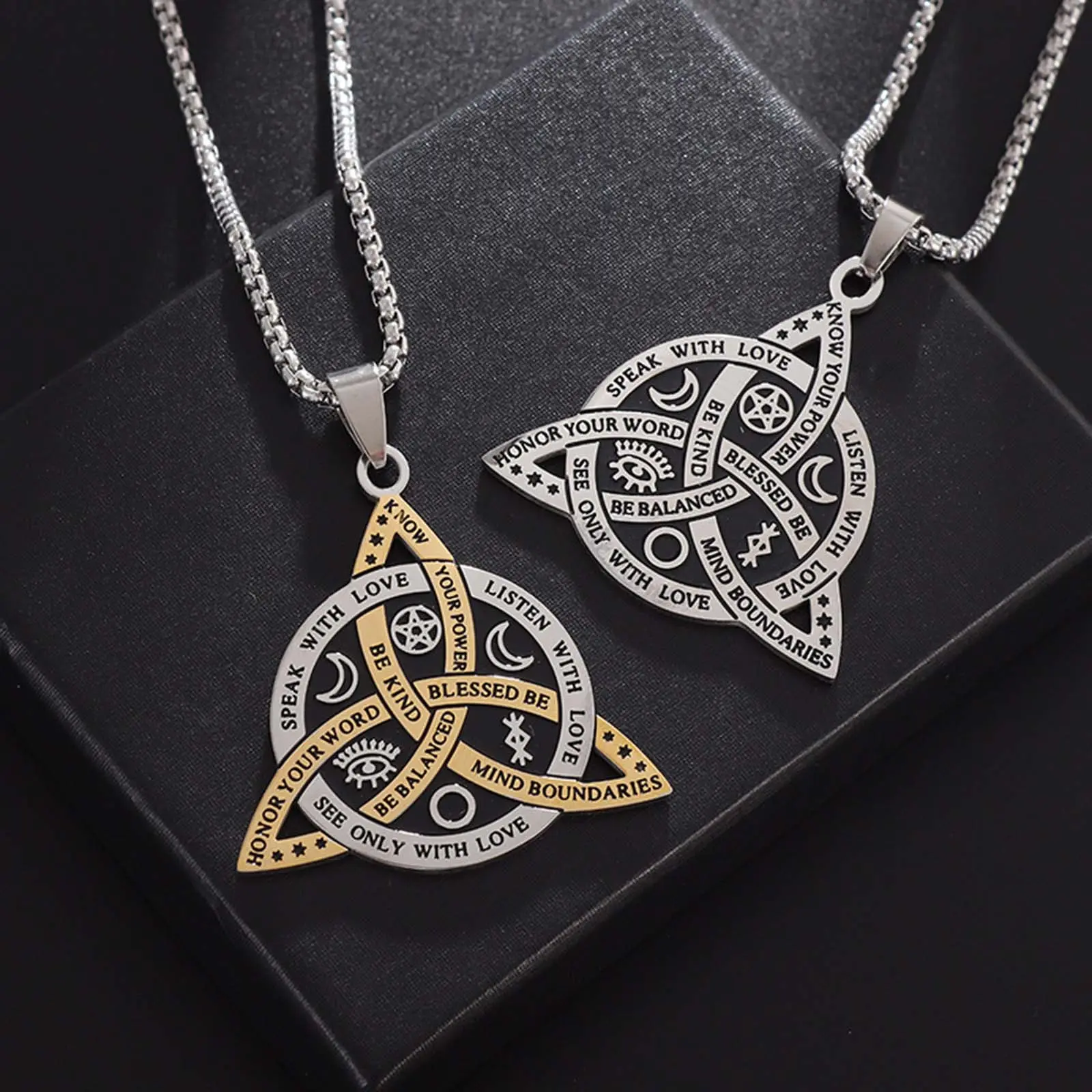 Rune Celtic Knot Necklace Goddess Hecate Accessories Witch Knot Design Men's and Women's Amulet Gift