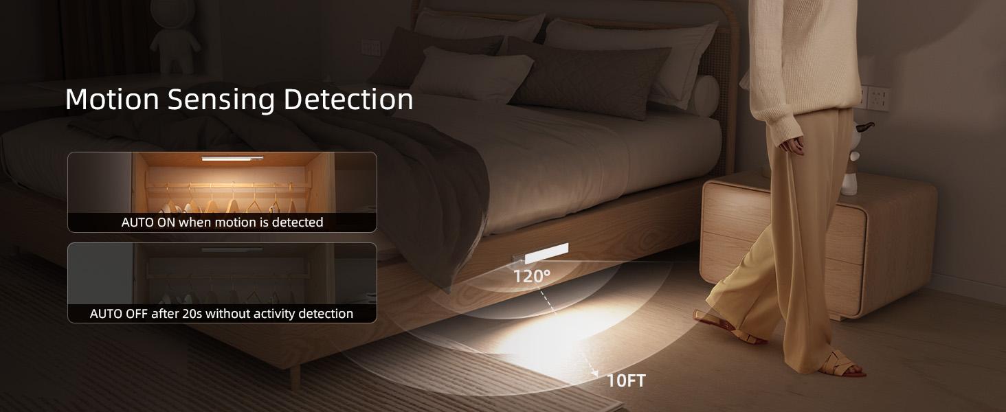 Under Cabinet Lights, LED Closet Lights with Motion Sensor Indoor, USB-C Rechargeable Counter Night Lights, Wireless Remote Kitchen Lights, Dimmable Lights for Home Decor, Kitchen, Stairs & Wardrobe Lighting, St. Patrick's Day Lights, Mother's Day Gifts