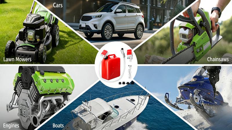 SUNMORN Automatic Electric Fuel Transfer Pump with Auto-Stop, 3.8GPM & 51" Hose & 4 Size Adapters Gas Can Pump with Leak Protection for Gasoline, Diesel, Kerosene, Gifts for Men Dad Him