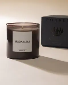 Poured New York Bougie D'Oud Soy & Coconut wax Candle - Rich Oud & Sandalwood Scent, Vegan Ambergris & Rosewood, Hand-Poured in NY, 10 oz, 60 Hour Burn