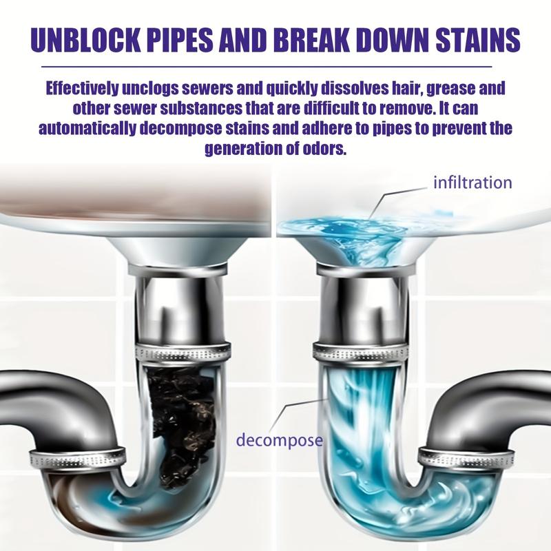 Liapu Powerful Pipe Dredging Agent for Kitchen and Toilet Pipelines - Dissolves 200+ Blockages and Kills 99% of Bacteria