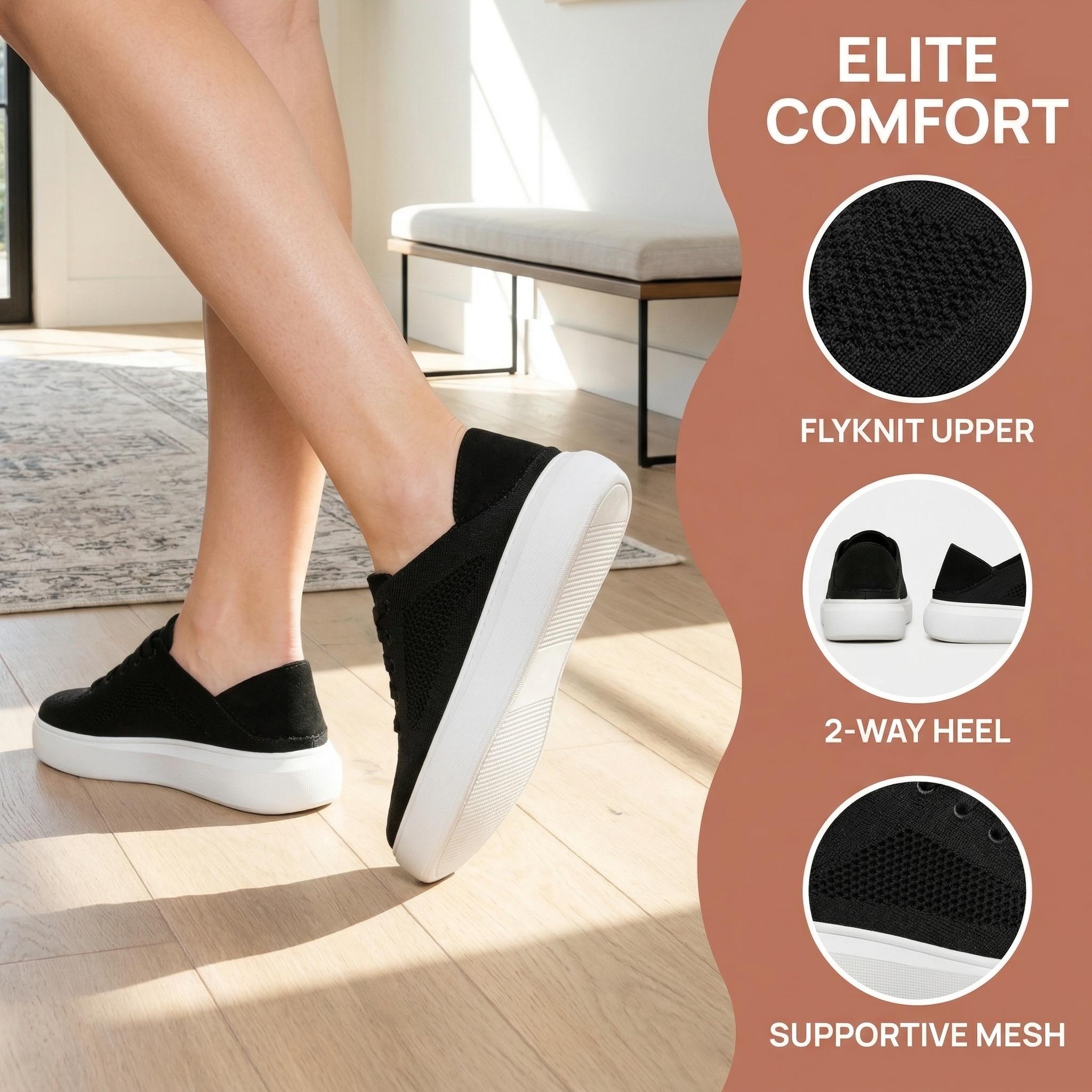 UBFEN Breathable Slip On Sneakers Women Lace Up Comfort Casual Shoes