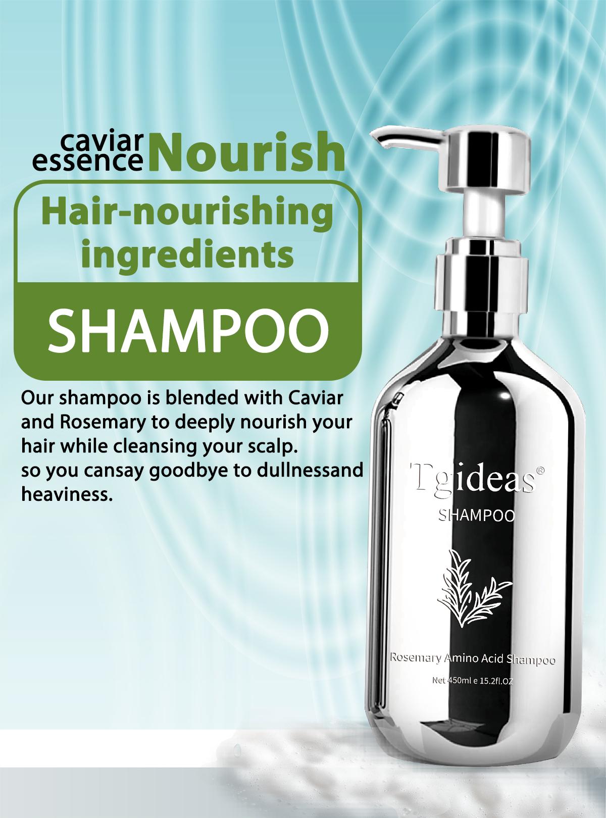 Tgideas Caviar & Rosemary Shampoo - Nourishing & Volumizing, For Oily Hair Care, Boosts Shine & Softness Organic Haircare Repairing Tgideas Caviar & Rosemary Shampoo - Nourishing & Volumizing, For Oily Hair Care, Boosts Shine & Softness Organic Haircare Repairing