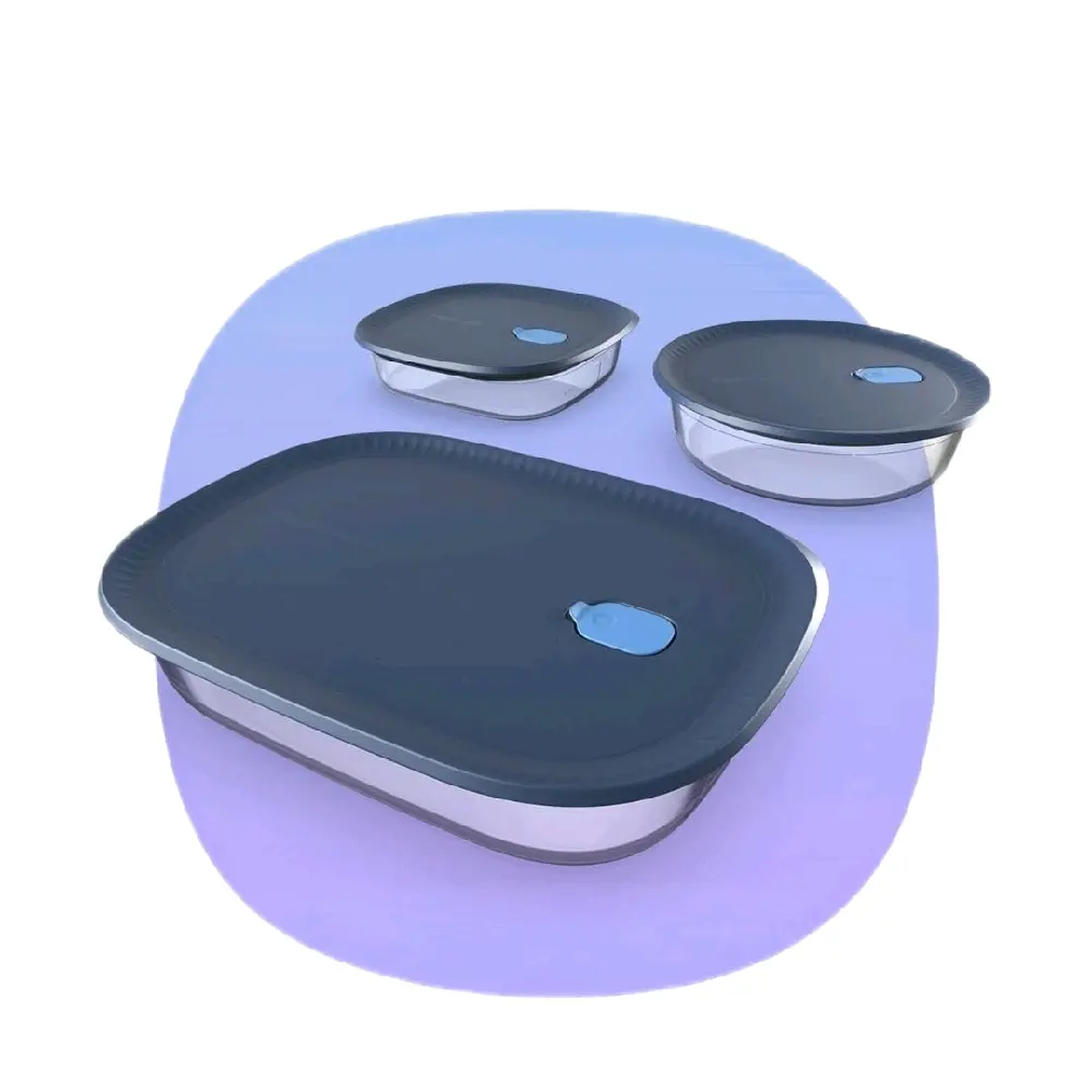 Tupperware Voila Glass Bakeware Set of 3 | Square. Round & XL Rectangular