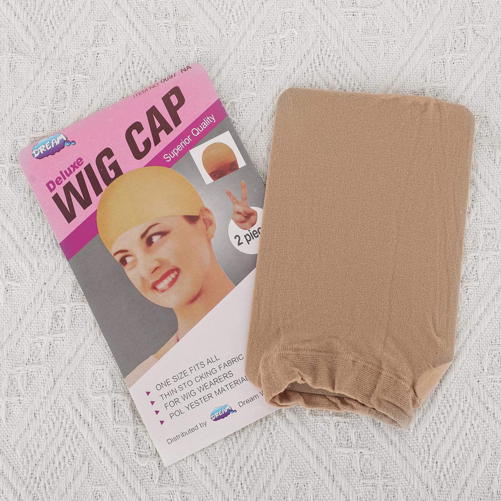 [ AISI HAIR ] Wig Cap, 2 pieces Dark Brown Stretchy Nylon Stocking Wig Caps for Women