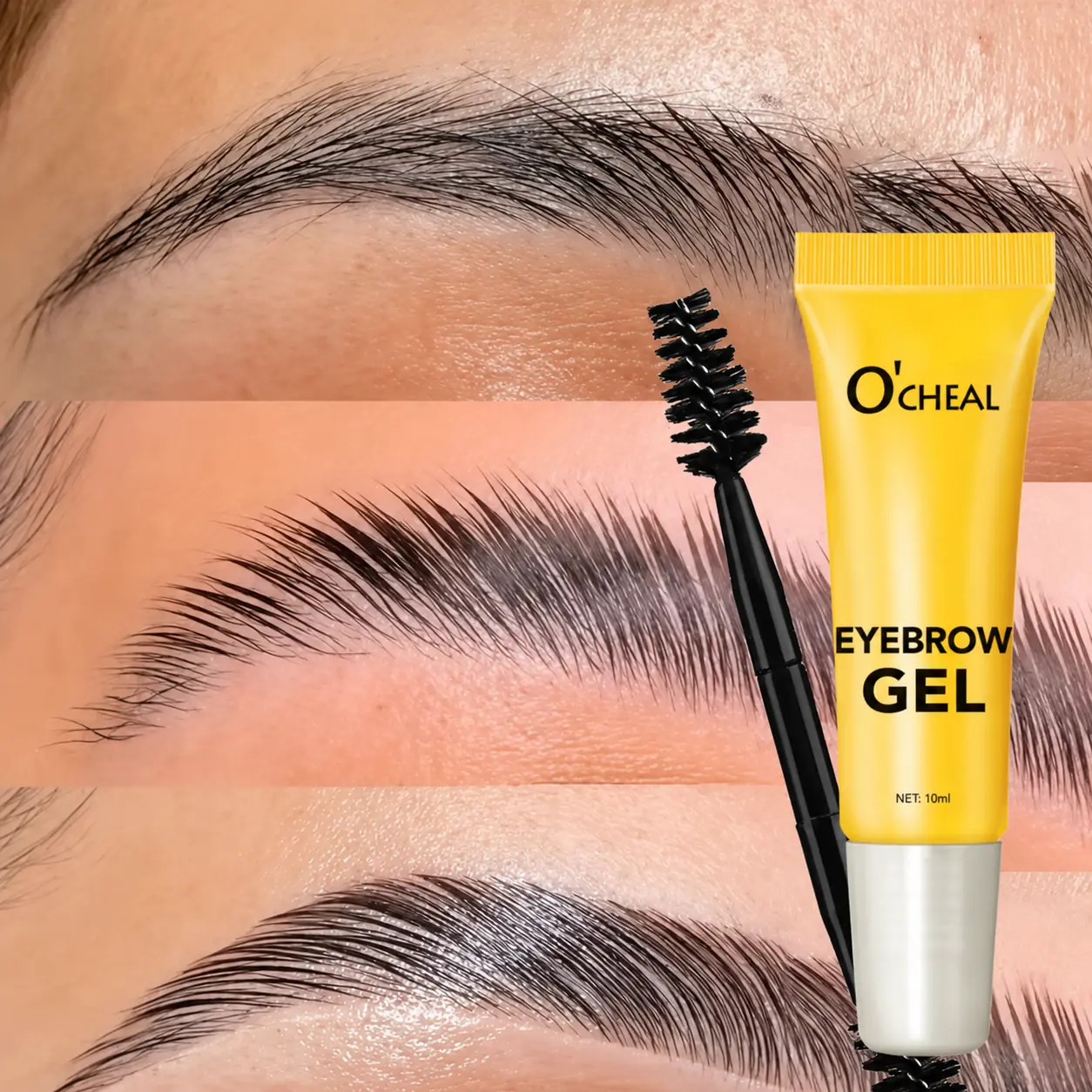 Eyebrow Styling Adhesive Tape Brush & 3D Brow Shaping Gel, Waterproof & Sweat-Resistant, Transparent Gel for Natural Look, All Light Types, Eyebrow Gel Makeup