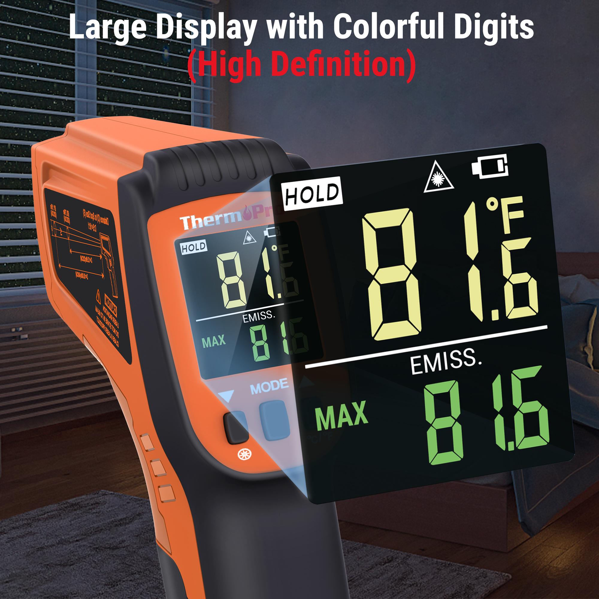 ThermoPro TP450 Dual Laser Infrared Thermometer Gun for Home Use -58°F to 1022°F, Essential Kitchenware Tool & Cooking Utensil for Grill, Engine, HVAC (Not for Humans) ThermoPro TP450 Dual Laser Infrared Thermometer Gun for Home Use -58°F to 1022°F, Essential Kitchenware Tool & Cooking Utensil for Grill, Engine, HVAC (Not for Humans)