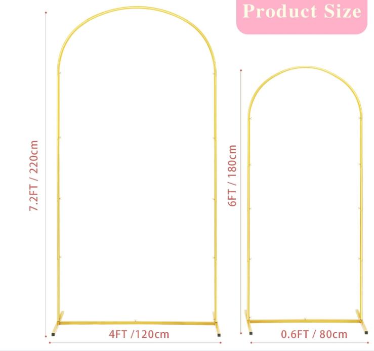 Gold Arch Backdrop Stand for Party - 120cm/80cm Metal Balloon Arch Stand for Ceremony Wedding Birthday Bridal Baby Shower Decoration Versatile Stylish Durable