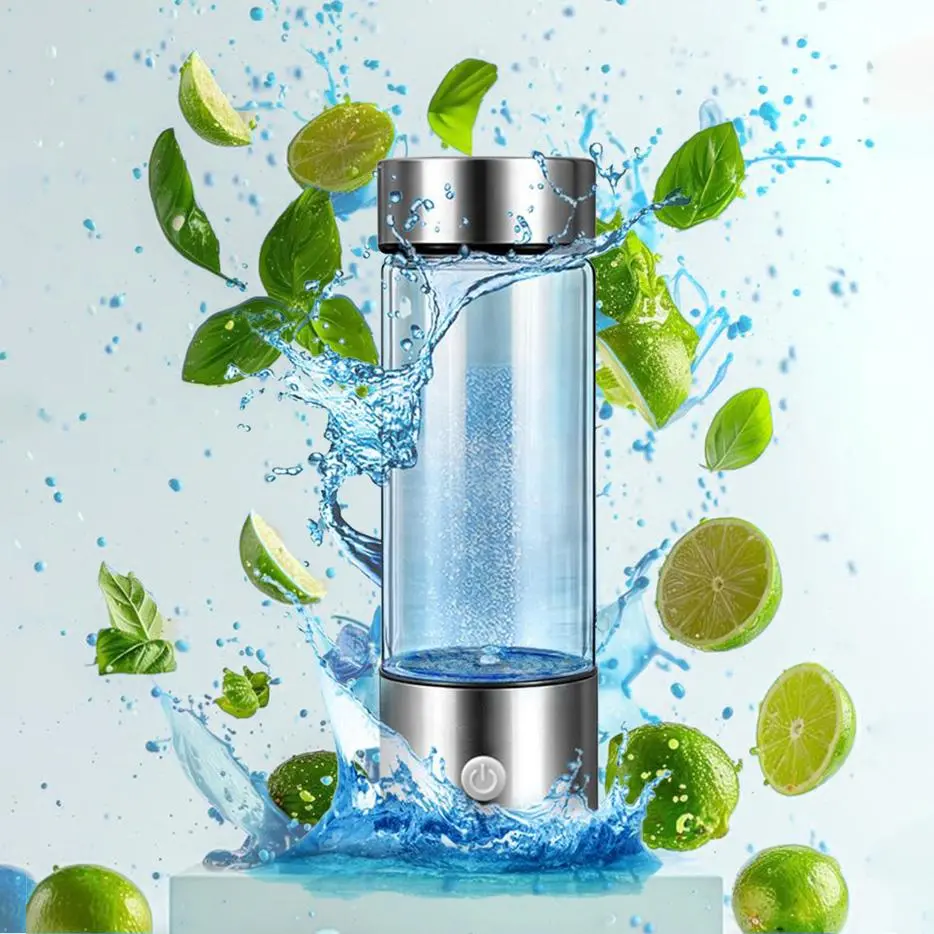 Hydrogen Water Bottle, 1 Count Hydrogen Water Generator, Hydrogen-Rich Glass Cup, Drinkware, Rechargeable Tumbler for Home, School, Outdoor & Travel Use