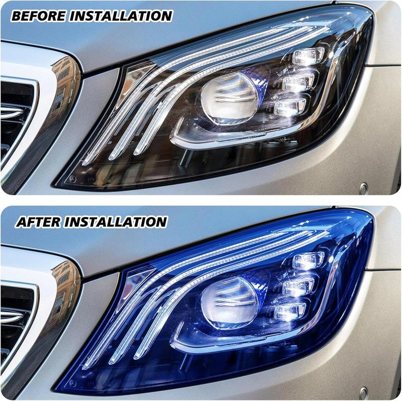 1ft x 5ft Extra-Wide Headlight Taillight Vinyl Tint Wrap Self Adhesive Fog Light Film Sheet Sticker Cover With Tools