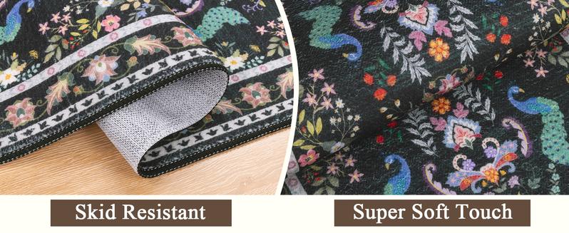 [FebruaryStockUp] HEBE Boho Kitchen Rug Sets 3 Pieces, Washable Kitchen Mats for Floor, Non Slip Soft Kitchen Area Rug Floor Mat for Kitchen, Laundry Room and Hallway