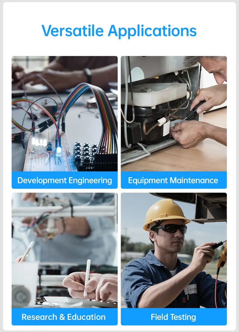 FNIRSI 2D15P Handheld Oscilloscope Multimeter - 3-in-1 Digital 2CH Automotive Tool with 100MHz Bandwidth, 500MS/s Sampling, 19,999 TRMS Counts, 10MHz DDS Signal Generator, 4.3 Touch Screen, 128-Level Grayscale Display, 6 Math Operations, Built-in Cells