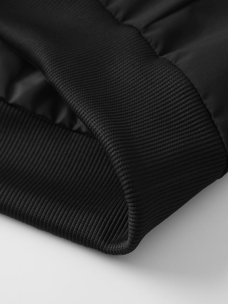 Men's Fashion Racing Graphic Stand Collar Jacket, Lightweight Windproof Outdoor Casual Bomber Jacket, Trendy Color Block Retro Streetwear for Spring/Fall Daily Activities