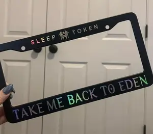 Sleep Token Take Me Back To Eden Retro License Plate Frame Car Accessories 100% Aluminum US Made Easy Install Durable Design, Car Accessories