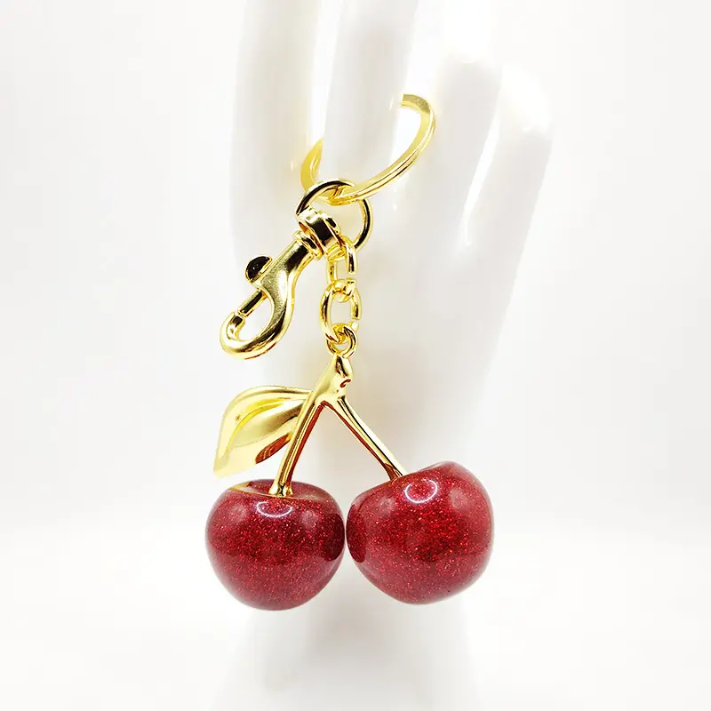 Keychain Cherry Bag Charms Purse，Key Chains Women Cute - Car key Accents for leather handbags，Adorable