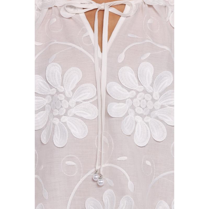 Leire Embroidered Blouse - White