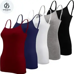 5-Pack Goddess Gear Women's Adjustable Spaghetti Strap Camisole - Soft, Comfortable Tank Tops for Yoga, Fitness, and Everyday Wear - Tube, Womenswear（gift）