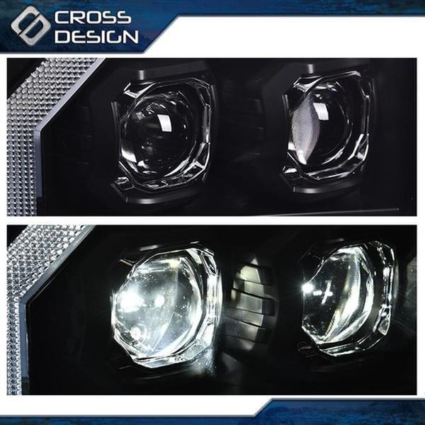 CROSSDESIGN LED DRL Tube Headlights Lamps Fit For 2007-2013 GMC Sierra 1500 2500HD 3500HD