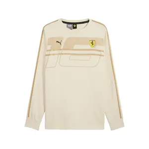 PUMA Mens Scuderia Ferrari Race Desert Sun Las Vegas Crew Neck Sweatshirt Casual - Off White