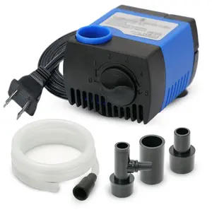 Aqua Dream 90 GPH Adjustable Submersible Pump Aquarium Powerhead Fish Pump with 1/4" ID Tubing & 5 1/2 ft Non-Polarized Plug UL Approved