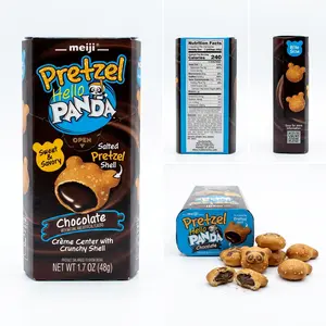 MEIJI Hello Panda Pretzel Cookies Chocolate Filled 1.7oz