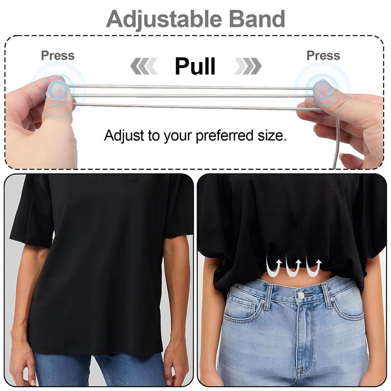 3Pcs Women's Shirt Tuck Band, Adjustable Elastic Crop Bands for Sweaters & Shirts to Change The Style of Your Tops