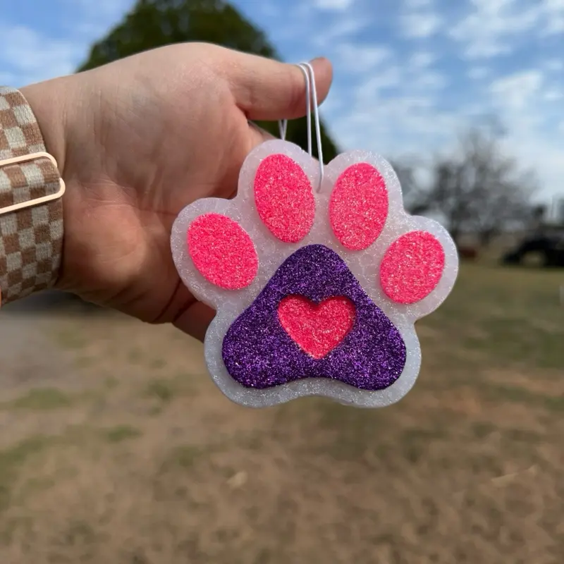 Dog print glitter car freshie