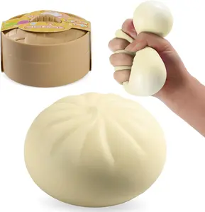 Colorful Squishy Stress Relief Dumplings Squishy Dumpling Sensory Toys Mystery Dumpling Squishy Stress Relief Fidget Easter Gifts for Kids & Adults Anxiety Relief Squeeze Toy for Boys and Girls Easter Basket Stuffers for Teens White